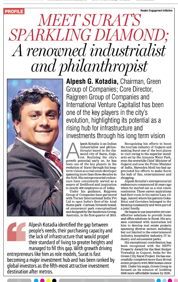 EXCLUSIVE DNA INDIA ARTICLE FOR SURAT SPARKLING DIAMOND, ALPESH KOTADIYA